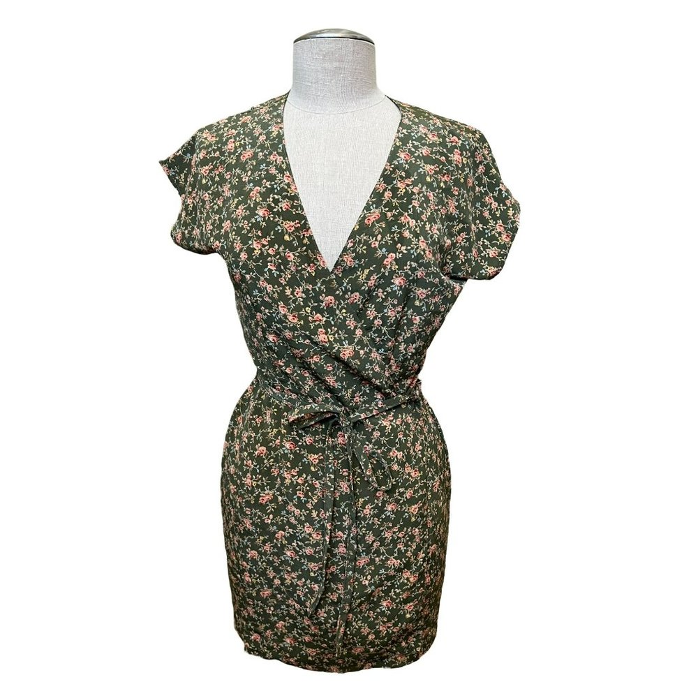 Women's Shok Vintage floral wrap dress with tie Size Small